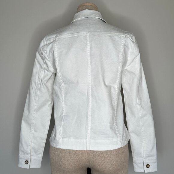 J. McLaughlin Women's Medina White Denim Jacket Gold Buttons Size XS - Picture 3 of 8